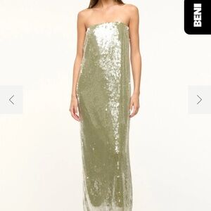 STAUD CASEY DRESS GARDEN MOSS Green Dress